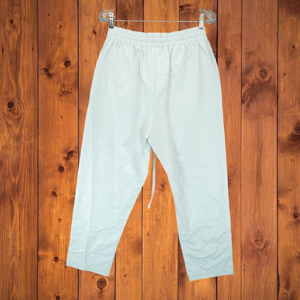 NWT Lotus Eaters Women's Provider Off-White Pants 100%‎ PU Sz M Elastic Waist - Picture 2 of 7